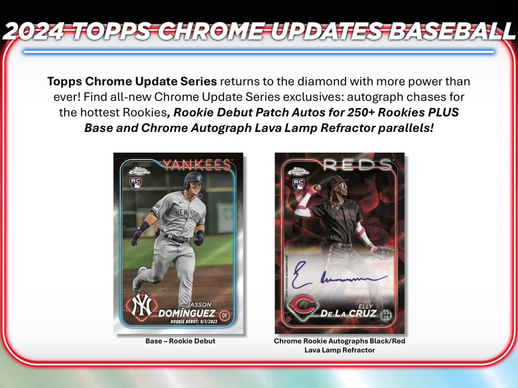 MLB 2024 TOPPS CHROME UPDATES HOBBY 6-box Cases